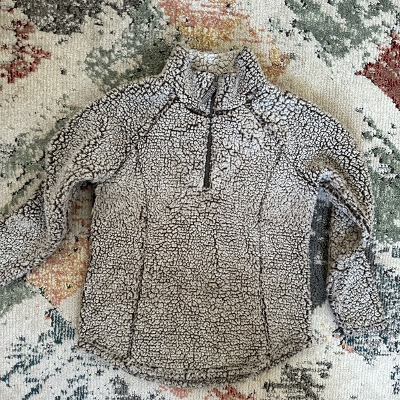 Cozy Sherpa Brown Long Sleeve Pullover 1/4 Zip Women's Small Size Cozy Warm - Picture 12 of 14